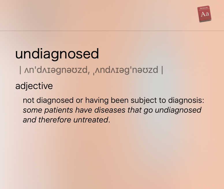 The illness that is, Undiagnosed&nbsp;Chemistry